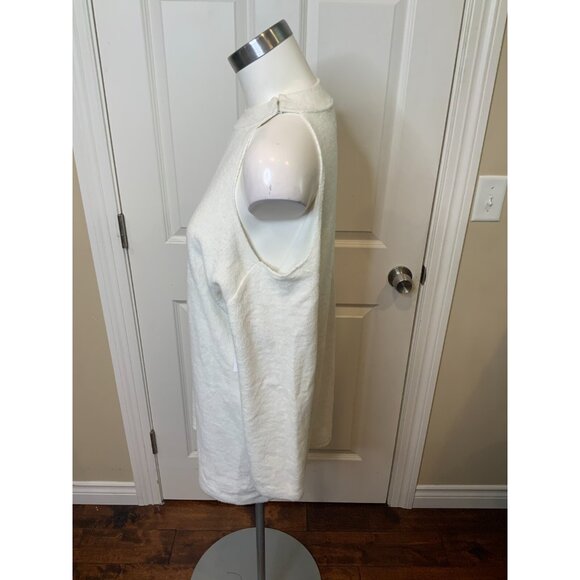 Reformation Surplus Fabric White Terry Cold Shoulder Long Sleeve Top Size Small - Picture 3 of 6